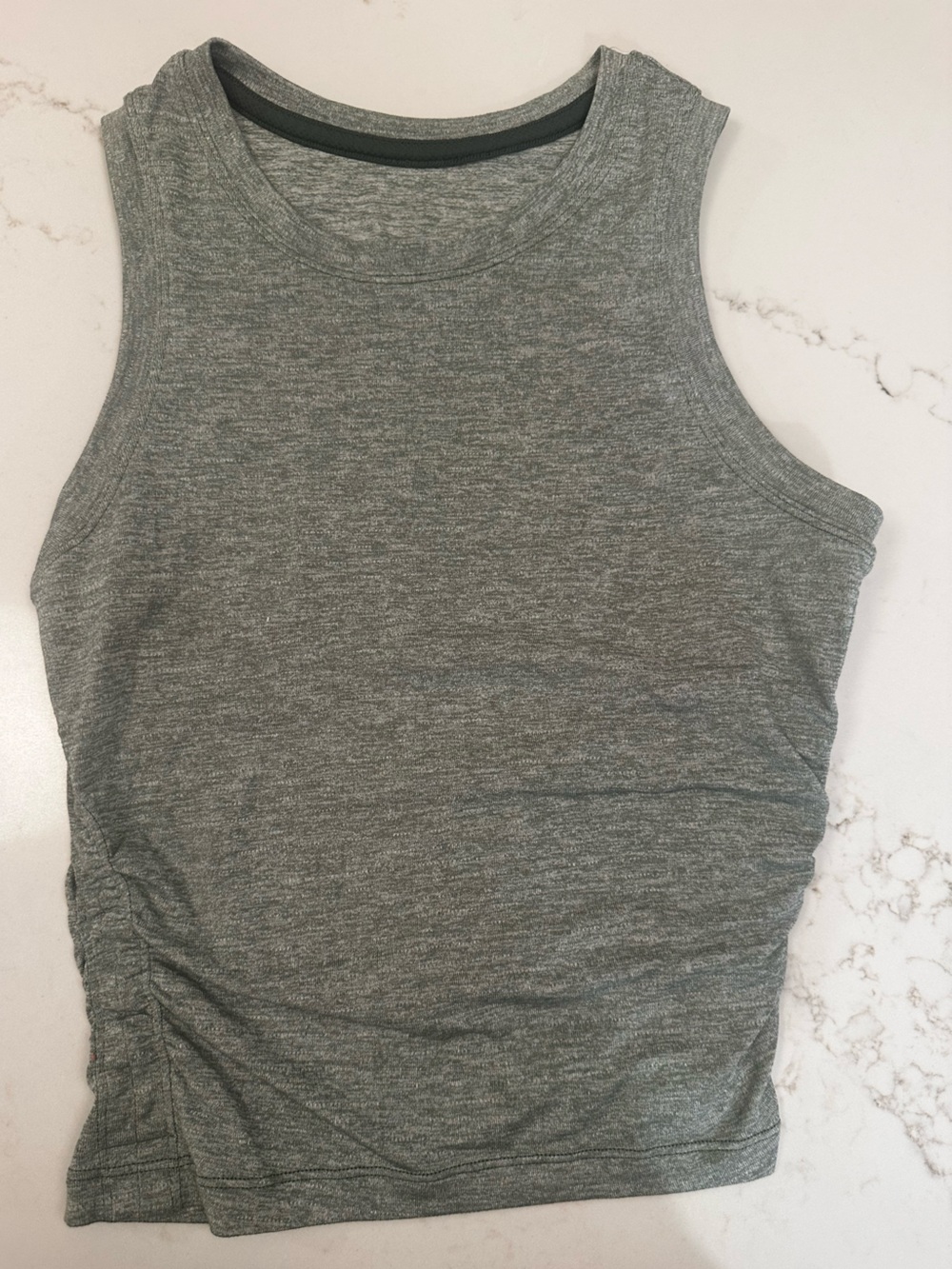 lululemon athletica Heathered Green Sleeveless Workout Tee